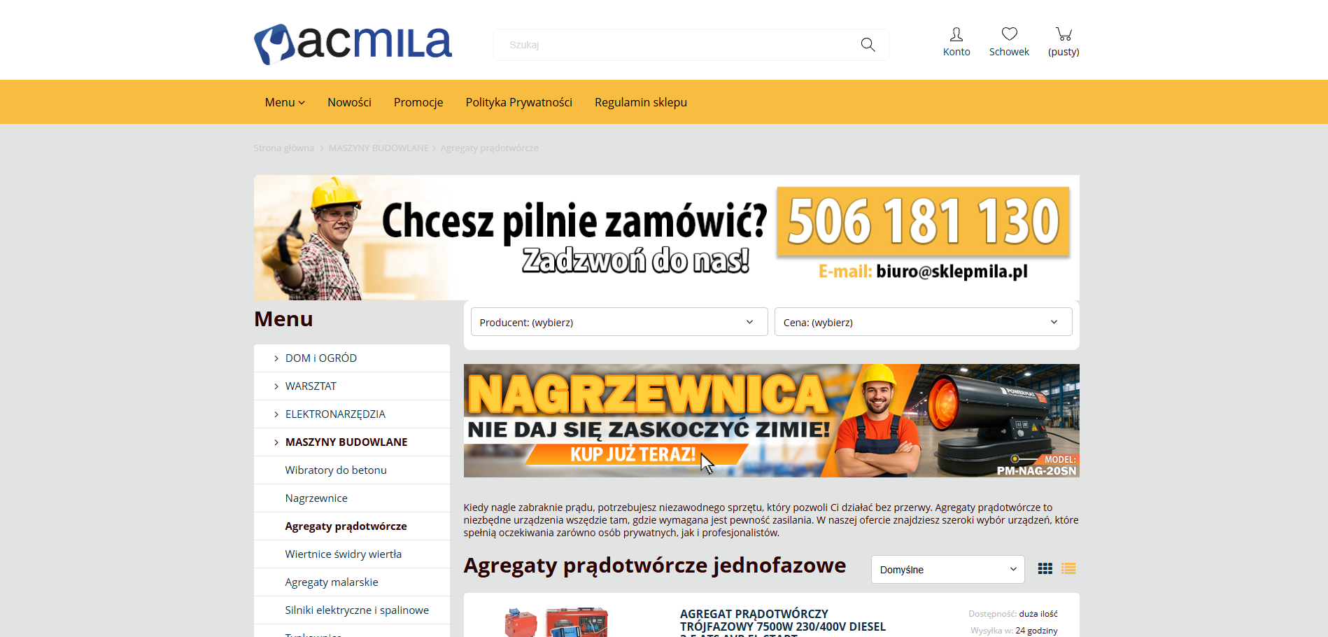Agregaty prądotwórcze jednofazowe – niezawodne źródło energii dla domu i warsztatu