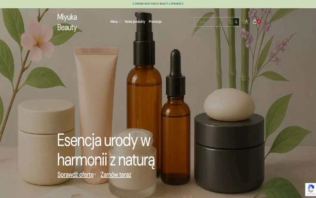 Zrzut ekranu strony Miyuka Beauty